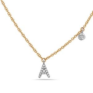 Women’s Diamond Initial Pendant/ Necklace “A”